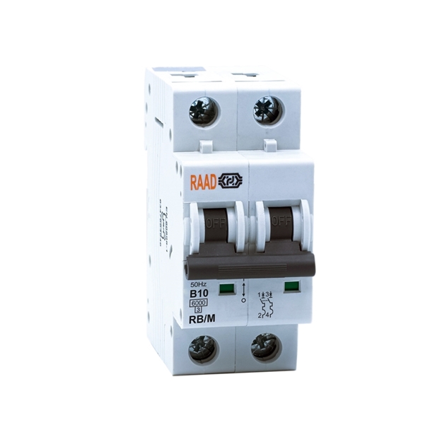 Raad AC Miniature Circuit Breaker Model RB/M-2P B10A-6kA