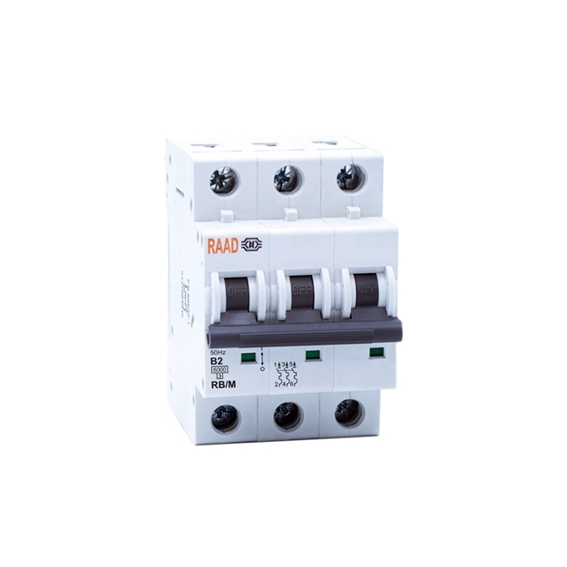 Raad AC Miniature Circuit Breaker Model RB/M-3P B2A-6kA