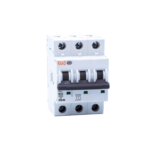 Raad AC Miniature Circuit Breaker Model RB/M-3P B32A-6kA