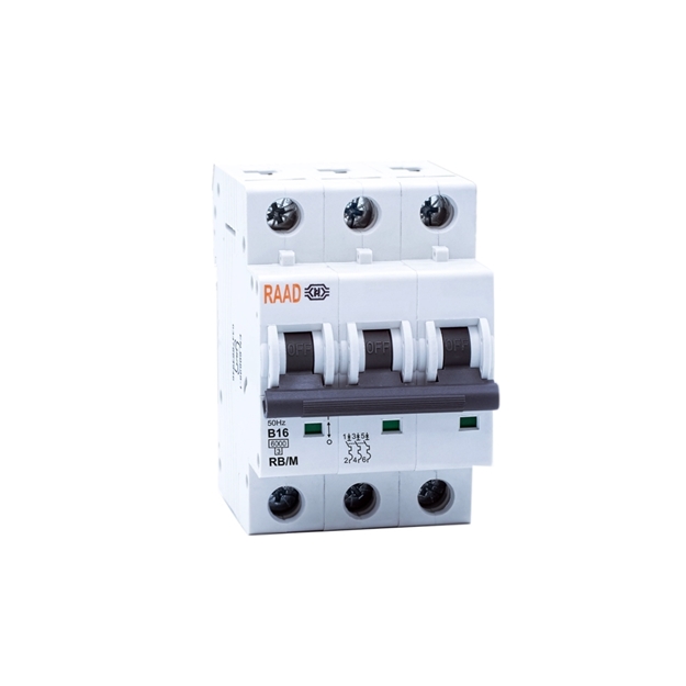 Raad AC Miniature Circuit Breaker Model RB/M-3P B16A-6kA