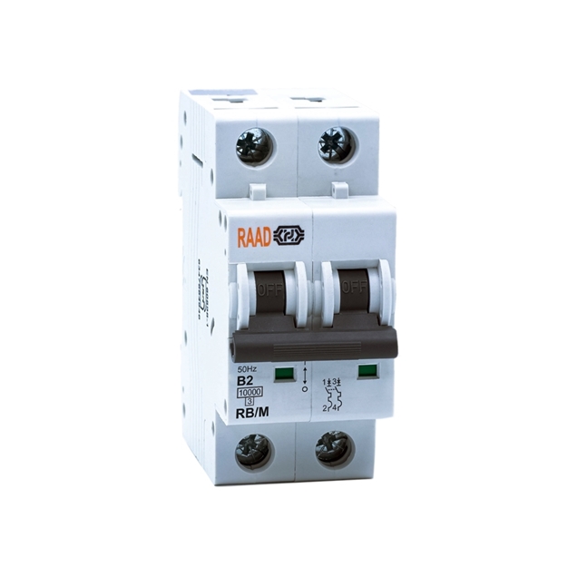 Raad AC Miniature Circuit Breaker Model RB/M-2P B2A-10kA