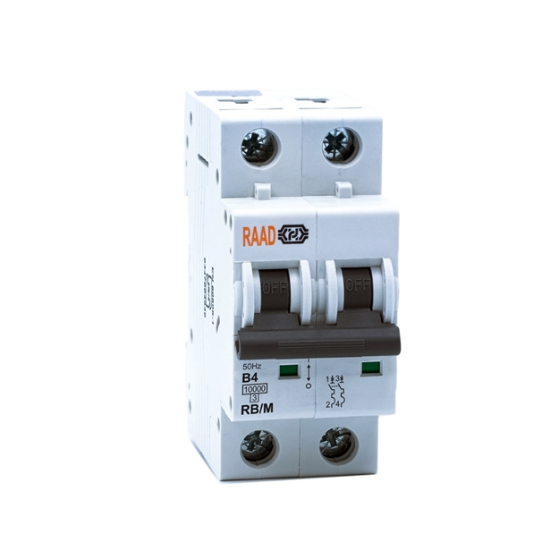 Raad AC Miniature Circuit Breaker Model RB/M-2P B4A-10kA