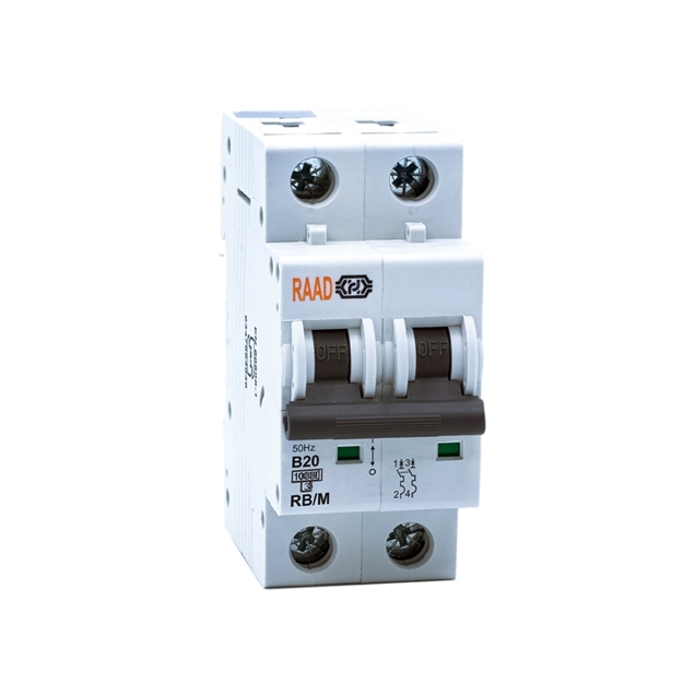 Raad AC Miniature Circuit Breaker Model RB/M-2P B20A-10kA