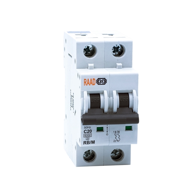 Raad AC Miniature Circuit Breaker Model RB/M-2P C20A-6kA