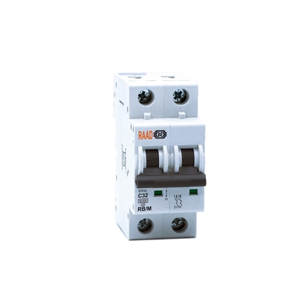 Raad AC Miniature Circuit Breaker Model RB/M-2P C32A-6kA