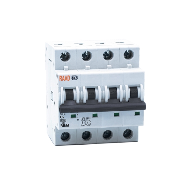 Raad AC Miniature Circuit Breaker Model RB/M-4P C2A-6kA