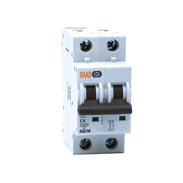 Raad AC Miniature Circuit Breaker Model RB/M-2P C4A-10kA