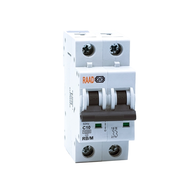 Raad AC Miniature Circuit Breaker Model RB/M-2P C10A-10kA