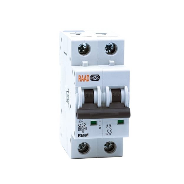 Raad AC Miniature Circuit Breaker Model RB/M-2P C32A-10kA