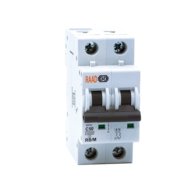 Raad AC Miniature Circuit Breaker Model RB/M-2P C50A-10kA