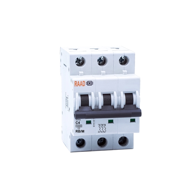 Raad AC Miniature Circuit Breaker Model RB/M-3P C4A-10kA