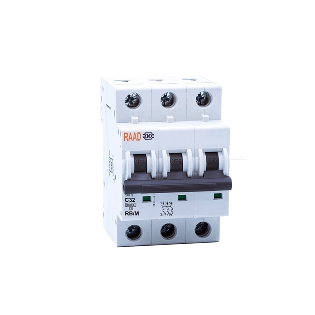 Raad AC Miniature Circuit Breaker Model RB/M-3P C32A-10kA