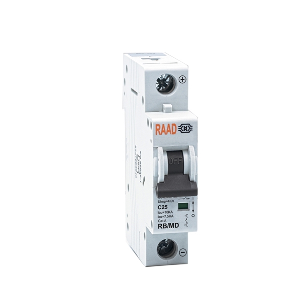 Raad DC Miniature Circuit Breaker Model RB/MD-1P C25A-10kA