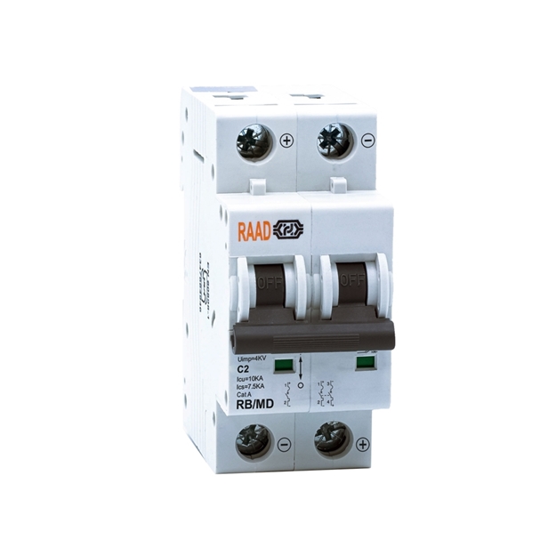 Raad DC Miniature Circuit Breaker Model RB/MD-2P C2A-10kA