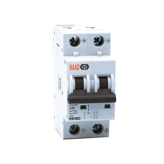 Raad DC Miniature Circuit Breaker Model RB/MD-2P C25A-10kA