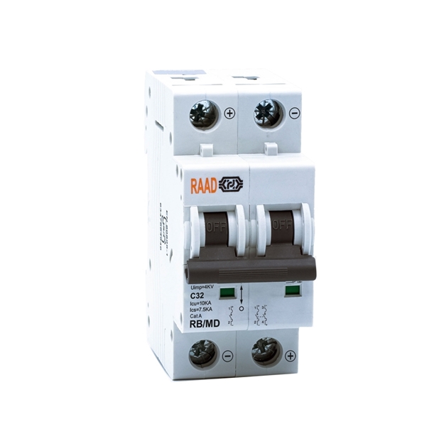 Raad DC Miniature Circuit Breaker Model RB/MD-2P C32A-10kA