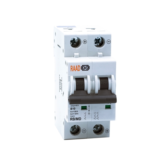 Raad DC Miniature Circuit Breaker Model RB/MD-2P B10A-10kA