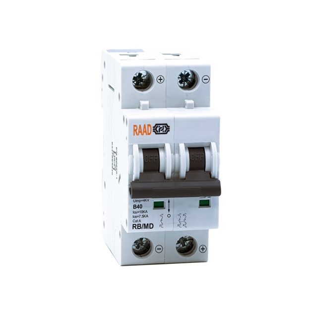 Raad DC Miniature Circuit Breaker Model RB/MD-2P B40A-10kA