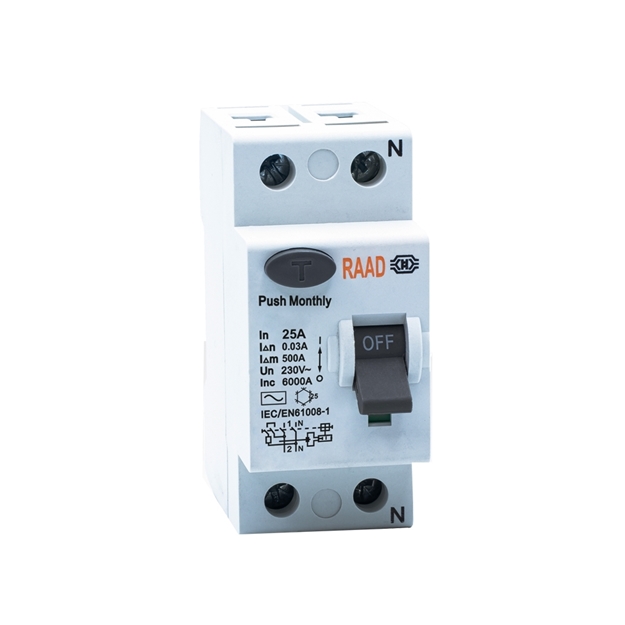 RAAD RESIDUAL CURRENT CIRCUIT BREAKER MODEL RBRC-2P-25A-6kA